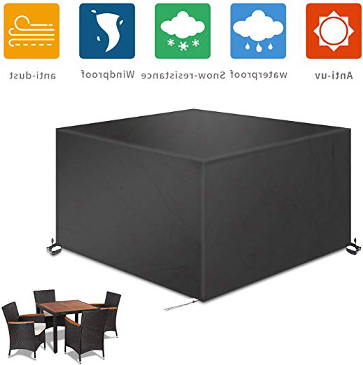 TAOCOCO Funda para Muebles de Jardín Impermeable, protección contra el Polvo y los Rayos UV, Cubierta de Mesa y Silla para Muebles de jardín, Resistente al Agua y sin decoloración, 315x160 x74 -Negro