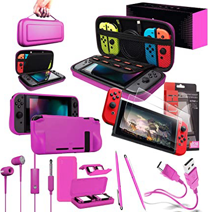 







Orzly Ultimate Pack Accesorios para Nintendo Switch [Incluye: Protectores de Pantalla, Cable USB, Funda para Consola, Estuche Tarjetas de Juego, FlexiCase para los mandos JoyCon, Auriculares] – Rosa






