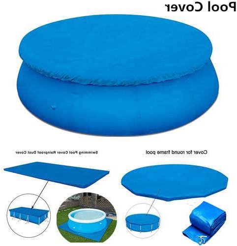 5 piezas Cubierta de piscina Piscina redonda Tela de tierra Cubierta a prueba de lluvia a prueba de polvo - Cubierta de Invierno para Piscina Redonda Lona Protectora (6 pies, 8 pies, 10 pies, 13 pies)