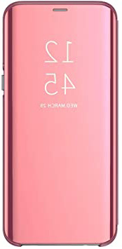 Funda para Samsung Galaxy Note 8 Suave + Duro Carcasa Espejo Mirror Flip Caso Ultra Delgada Shock Caja del Teléfono Translucent Window View (Oro Rosa, Samsung Galaxy note8)