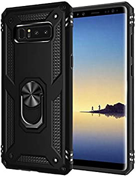 BestST Funda Samsung Galaxy Note 8 Armor Carcasa con 360 Anillo iman Soporte Hard PC y Silicona TPU Bumper antigolpes Fundas Carcasas Case para movil Samsung Note 8, Negro