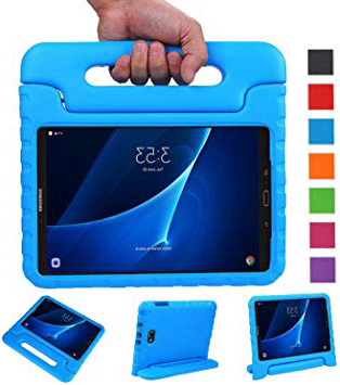 BelleStyle Funda para Samsung Galaxy Tab A 10.1 2016, A Prueba de Choques Ligero Estuche Protector Manija Caso Forró con Soporte para Niños para Galaxy Tab A 10.1 Pulgadas SM-T580/T585 (Azul)