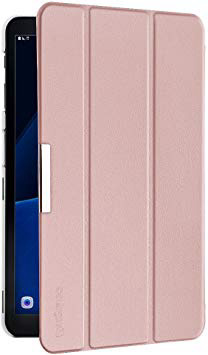 EasyAcc Funda Compatible para Samsung Galaxy Tab A 10.1" T580N / T585N Case Carcasa Smart Cover PU Protector Ultra Slim Soporte Función Auto-Sueño/Estela Oro Rosa