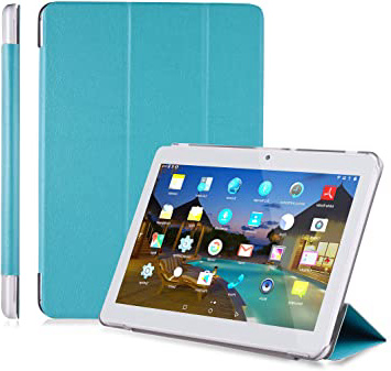 LNMBBS Funda para Tablet de 10" Flip Cover de PU Cuero y Cáscara Trasera de acrílico, para YOTOPT 10.1 / BEISTA 10.1 / KXD 10" / FIFG 10" Tablet (Azul)