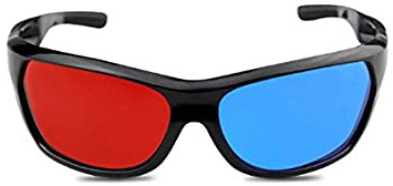 PRECORN Gafas 3D Anaglifo Rojo/Cian