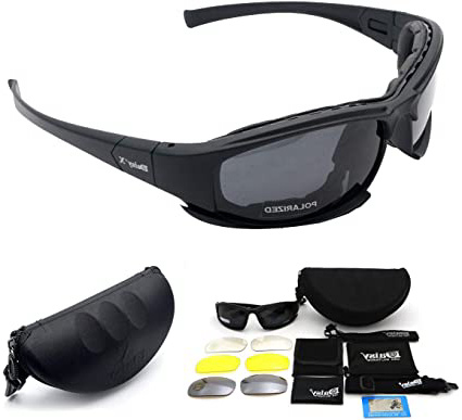 Gafas de sol polarizadas deportivas Maso X7, gafas de sol militares tácticas con 4 lentes intercambiables, gafas protectoras para hombres y mujeres en ciclismo, esquí, pesca