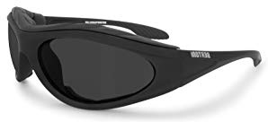 BERTONI Gafas de Moto Antivaho Resistente Viento y Impactos - Inserto de Espuma Extraíble - Negro Matte AF125 Italy (Dark Lens) - Gafas Motorista