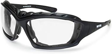 BERTONI Gafas Moto Fotocromaticas Lentes Anti-Vaho con Clip Óptico para Lentes Correctivas y Patillas Sustituibles con Banda Elastica Mod. F366