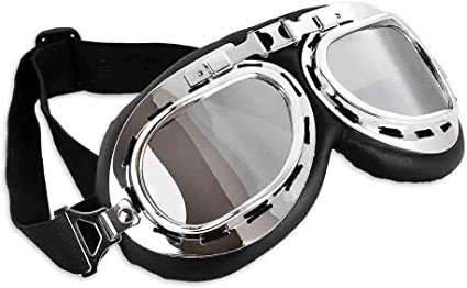 DSstyles Steampunk aviador estilo piloto motocicleta crucero scooter gafas con lentes de humo, vintage cool motocicleta snowboard gafas de sol con lentes de humo