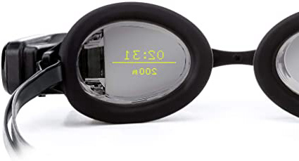 FORM Swim Goggles - Gafas de natación inteligentes con pantalla transparente, diseño premium con recubrimiento antiempañante - Lentes de espejo de plata