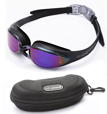 Gafas de natación con puente flexible de punta suave y de espejos coloreados, libre de fugas. Gafas de natación de triatlón para hombres, adultos, mujeres, y jóvenes