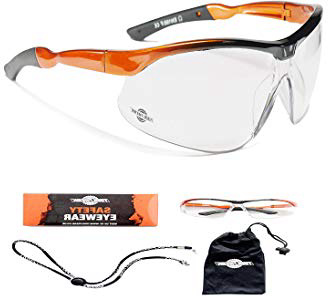 Gafas de Seguridad ToolFreak Agent con Protección UVA para Hombres y Mujeres (Agent - Transparente)