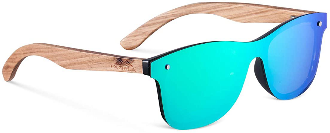 AMEXI Gafas de Sol Polarizadas Hombre y Mujere, UV400 Protection, Gafas Ligeras con Patillas de Madera
