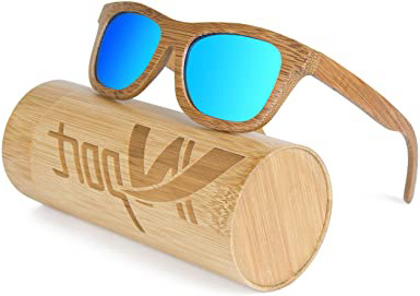 Ynport Crefreak Gafas de Sol polarizadas de Tipo Unisex, con Revestimiento de Madera clásico, carbón de bambú, Estilo Vintage (Flotar en el Agua)
