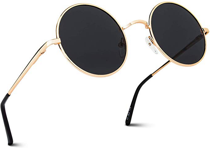 GQUEEN Classic Lennon Ronda gafas de sol polarizadas con protección UV400 MEZ1