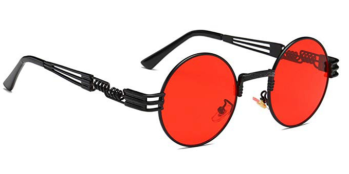 BOZEVON Estilo retro de Steampunk inspiró las gafas de sol redondas del círculo del metal para las mujeres y los hombres