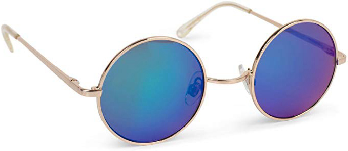 styleBREAKER gafas de sol con lentes redondas y montura delgada de plástico, patillas con bisagra de muelle, unisex 09020065