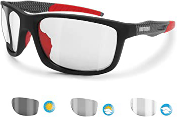 BERTONI Gafas Deportivas Fotocromaticas de Ciclismo Carrera Moto Running Esquí Envolventes a Prueba de Viento - Alien F Italy