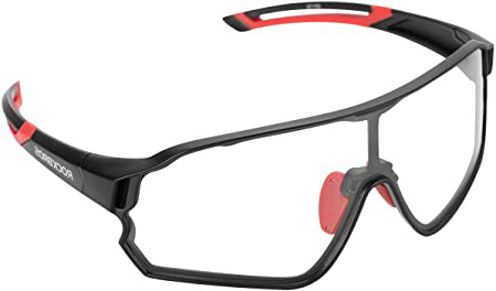 ROCKBROS Gafas de Sol Fotocromáticas Deportivas con Lentes Transparentes para Deportes Ciclismo Running PC Protección UV400 Anti Viento MTB para Hombres y Mujeres Unisex Negro