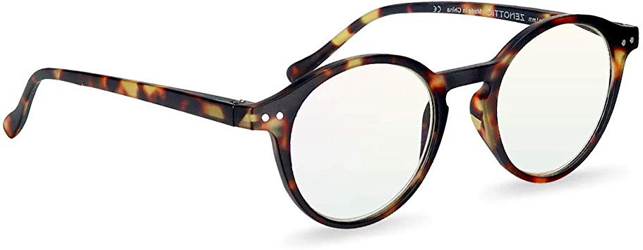 ZENOTTIC Gafas de Lectura de Bloqueo de Luz Azul Lentes Antirreflejos Gafas Retro de Ligero Marco Redondo para Hombres y Mujeres (TORTUGA, 3.50x)
