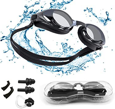 seenlast Gafas de Natación para Hombres Mujeres, Antiniebla Protección UV Sin Fugas Gafas Natación con Libre Clip de Nariz Enchufe de oído, Visión Amplia Clara para Piscina Deportes Acuáticos
