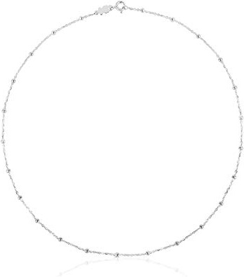 TOUS - Gargantilla Corta de Plata de Primera Ley con Detalles - 45,5 cm de Largo