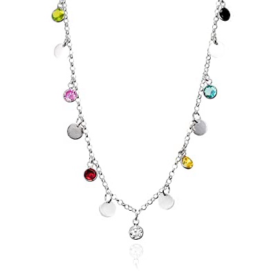 EMPATHY JEWELS Collar de Plata Mujer, Collar Plata de Ley con circonitas Colgando. Colección de 3 Collares de Plata 925 mm Gargantillas Mujer Plata, Elige el Que mas te guste.
