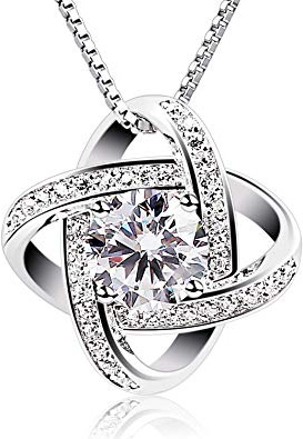 B.Catcher Collar Mujer Plata de Ley 925 ''Eres la luz de mis ojos'' con Para Regalo San Valentín Originales Cadena 45cm Longitud