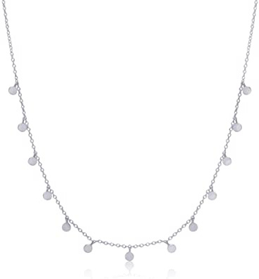 Collar chapitas para Mujer, Plata de Ley 925,Colgantes Redondos,Circulitos, Gargantilla Choker Monedas, Chapas, Multichapas