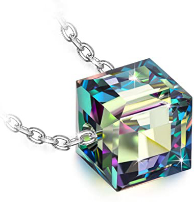 Alex Perry Regalo para Madre, Serie Mundo Hermoso, Collar de Mujer, Plata de Ley 925, Aurora Boreal/Dorado/Verde Oscuro/Morado, Cristal de Swarovski