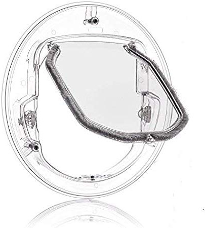 Pet Door Dog Window Gate puerta de solapa redonda con 4 maneras de bloqueo y juego de forro para Cat Puppy Doggie La mejor opción para ventana de pantalla, puerta de vidrio deslizante, ventana de vidr
