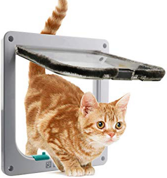 WADEO Puerta para Mascotas,Puerta para Perro/Gato Puerta Magnética Automática para Animal Doméstico - Blanco