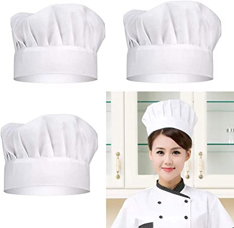 DBAILY Gorro de Cocinero Blanco,