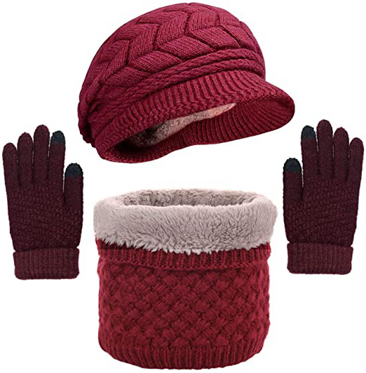 CheChury Gorras Invierno con Bufanda
