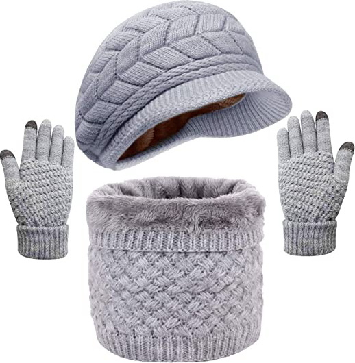 CheChury Gorras Invierno con Bufanda