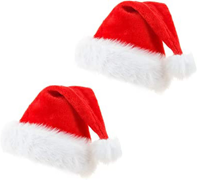 2Paquete gorro de Papá Noel,