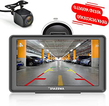 AWESAFE GPS para Coches con 7 Pulgadas Pantalla LCD con Bluetooth y Cámara Trasera, Navegador GPS para Camión con Actualizaciones de Mapas para Toda la Vida