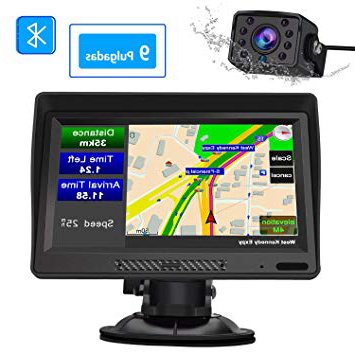 AWESAFE Navegador GPS para Camiones y Coches con Bluetooth y Cámara Trasera de 9 Pulgadas Pantalla LCD Multimedia, con Actualizaciones de Mapas de Europa para Toda la Vida
