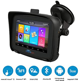 FODSPORTS Navegador GPS para Motos con Pantalla táctil de 5”, Android 6.0 GPS para Motocicletas Coche, Actualizaciones Mediante Wi-Fi, ROM 16GB Navegación