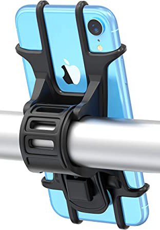 Bovon Soporte Movil Bicicleta, Soporte Universal Manillar de Silicona para Bicicleta de montaña y Motocicleta, Soporte Movil Moto para iPhone 11 Pro/11/XR/X/XS, Samsung S9/S8 y 4.5"-6.0" Smartphones