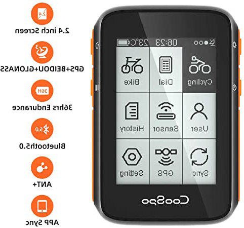 CooSpo Ordenador de Ciclismo - GPS Inalámbrico para Bicicleta - Velocímetro - Rastreador de Ciclismo - Resistente al Agua - 2.4 Pulgadas con Bluetooth y Ant+