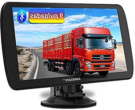 AWESAFE 9 Pulgadas Navegador GPS para Camiones y Coches, con Bluetooth y Actualizaciones de Mapas de Europa para Toda la Vida