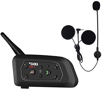 EJEAS V6 Pro BT Interphone 1200M Bluetooth Motocicleta Motocicleta Casco Intercom Auriculares con Interfono Duplex Control Avanzado de Ruido para hasta 6 Riders (1 Pieza)