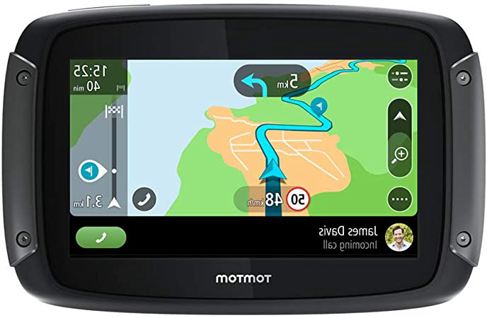 TomTom Rider 50 - GPS para motocicletas (4,3 pulgadas con carreteras montañosas, actualizaciones mediante Wi-Fi, compatible Siri y Google Now, Traffic y Radares de tráfico para 3 meses, 23 mapas)