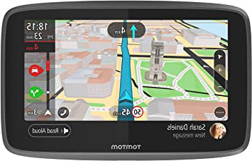 TomTom GO 6200 - Navegador 6 pulgadas, llamadas manos libres, Siri y Google Now, actualizaciones via Wi-Fi, traffic para toda la vida mediante tarjeta SIM y mapas mundiales, mensajes de smartphone