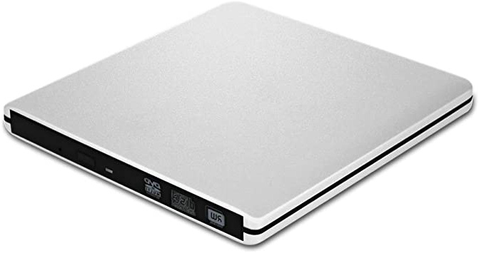 VersionTECH. Grabadora Lector CD/DVD USB 3,0 Ultra Slim Portátil Unidad Externa Burner Lector Óptico CD/DVD/-RW/-RW SuperDrive para MacBook/MacBook Air/MacBook Pro/iMac/Windows/Mac OSX (Plata)