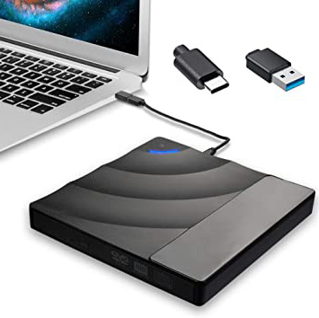 Grabadora CD / DVD Externa , USB 3.0 Touch Control Grabador de unidad de CD / DVD +/- RW externa, para Win 10/8/7 / XP / Vista / Linux / Mac OS