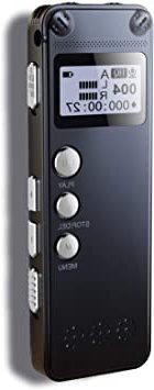 Lahuko Grabadora de Voz Digital Portatil, diseño de Metal, 8 GB,grabación HD de 1536kbps,reducción de Ruido,MP3, activación automática, batería Recargable