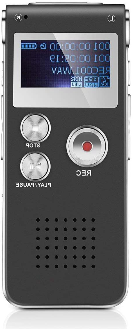 Grabadora de Voz Digital Multifuncional Portátil Recaegable USB con Reproductor de Mp3 para Entrevistas, Reuniones, Clases