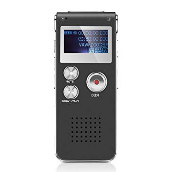Grabadora de Voz Digital Multifuncional Portátil Recaegable USB con Reproductor de Mp3 para Entrevistas, Reuniones, Clases
